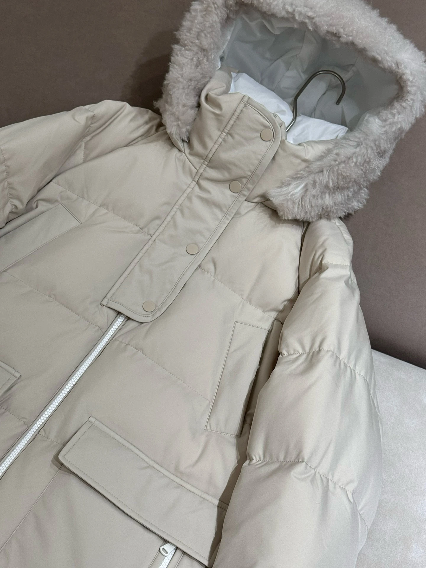 Autumn Winter Women's Casual Loose Coat Hooded Medium Long Thick Warm White Goose Down Jacket