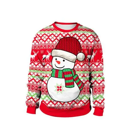 

2024 Ugly Christmas Sweater Gift Santa Elf Funny Pullover Women Men Sweatshirt Party Birthday Snowman Christmas Sweater