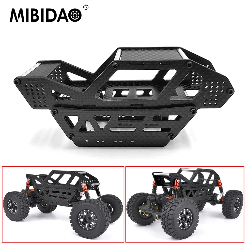 MIBIDAO Carbon Fiber Frame Body Shell Roll Cage for Axial SCX24 Deadbolt C10 Wrangler Gladiator Bronco 1/24 RC Car Upgrade Parts