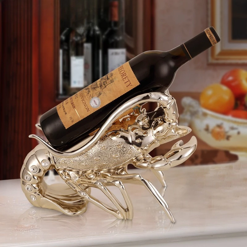 Lobster red wine rack crafts creative living room wine cabinet room home decoration ornaments Qiao Xinju gift