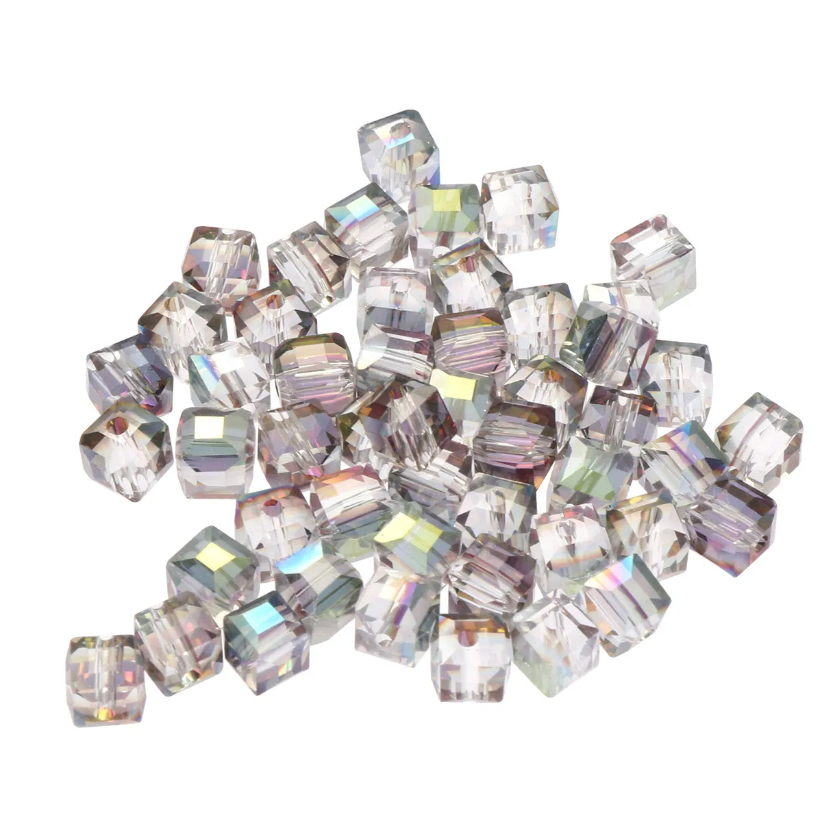 50Pcs Crystal Bead Assortment 6Mm High Quality Shiny Loose Beads Jewelry Making Supplies for Adults Kids Creative Crafts DIY