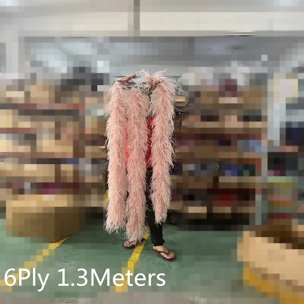 

6 8 10 15 20Ply Soft Ostrich feather boa Colored Ostrich plume Trims for Costume Clothing Sewing Luxury Woman Tops Customized