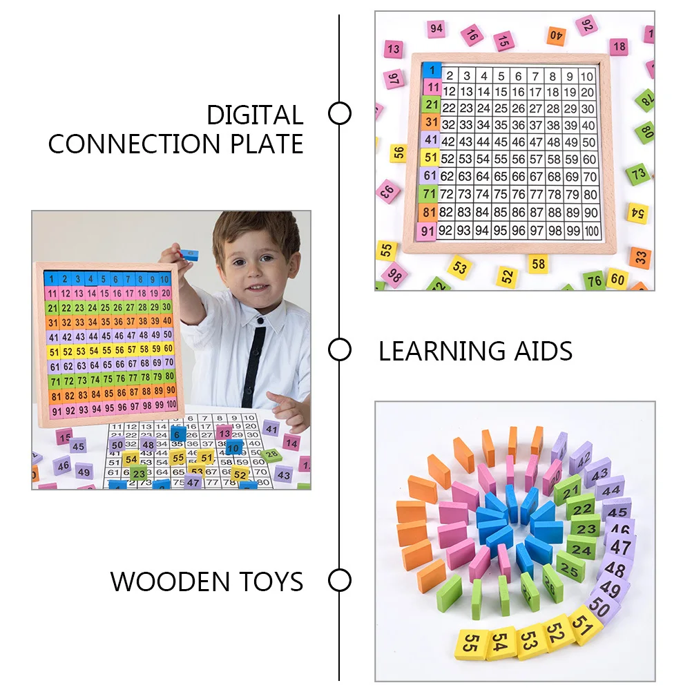 1Set Wooden Educational Math Board Number Learning Counting Cognitive Development Interactive Parent Child Intellectual