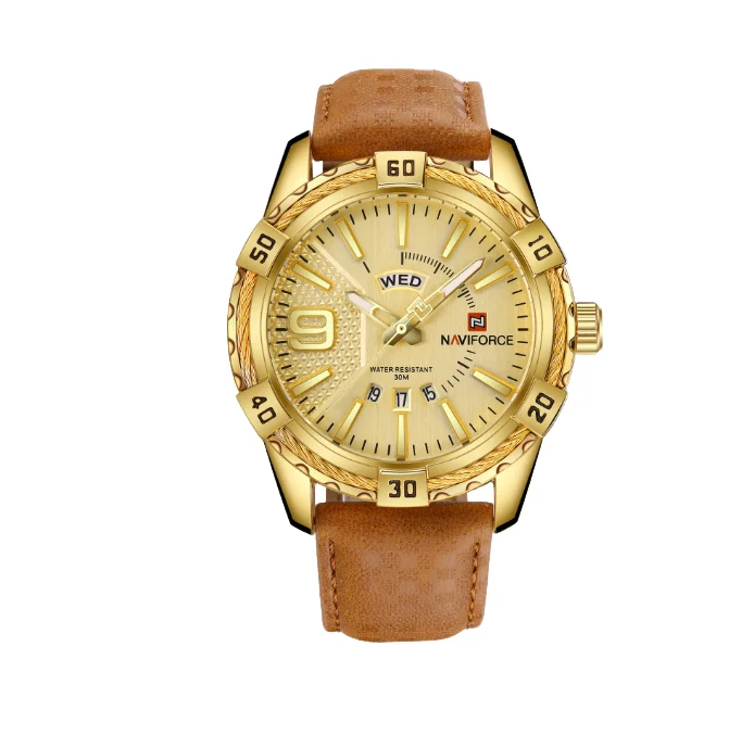 Waterproof Date Week Men's Quartz Watch for Business