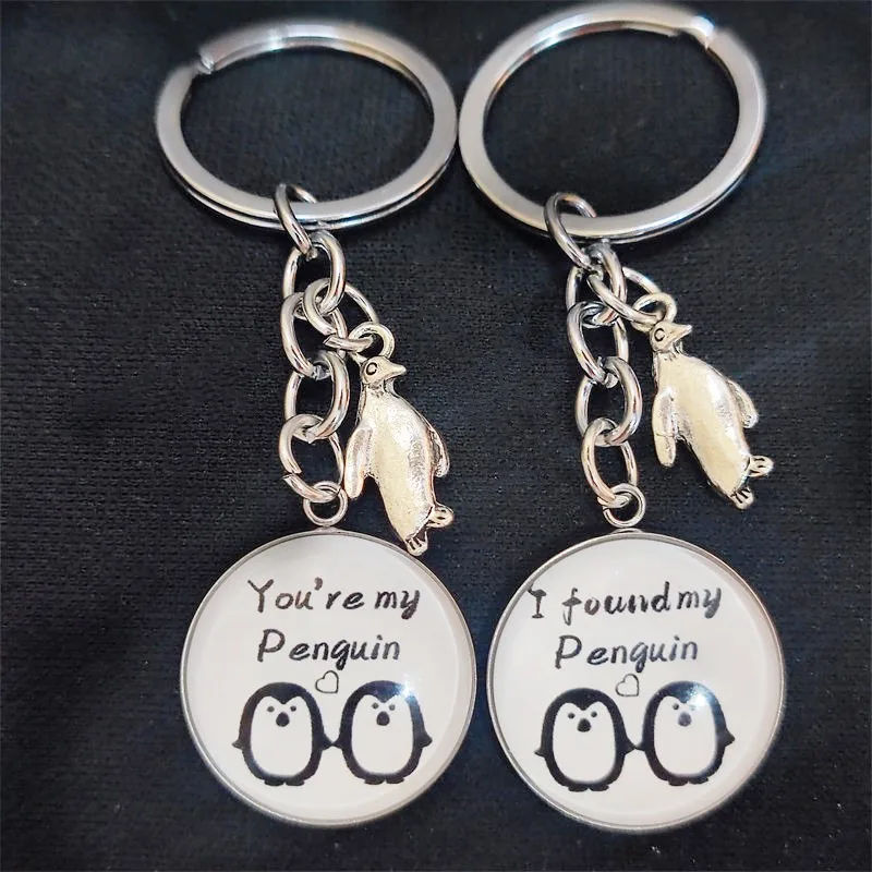 Unique Keychain Cute You Are My Penguin Keyring Pendant Lover Women Man Jewelry Accessories Gift