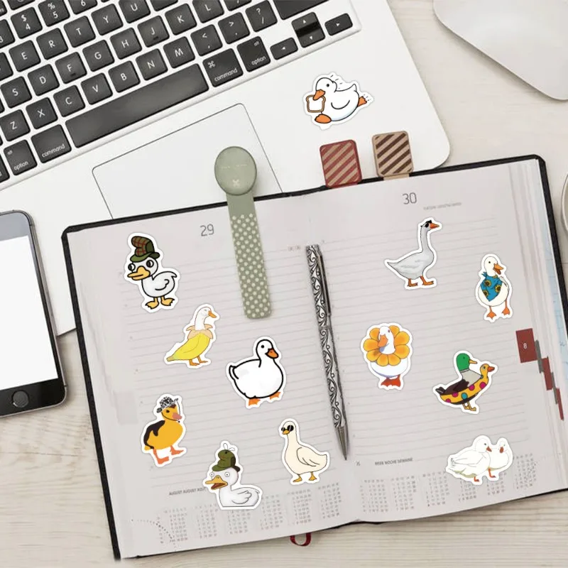 60 pegatinas decorativas de garabatos creativos de pato con personalidad de dibujos animados
