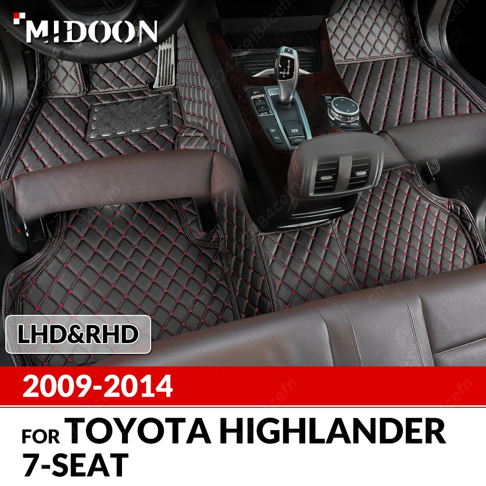 

Автомобильные коврики для Toyota Highlander 7 мест 2009 2010 2011 2012 2013 2014 пользовательские автомобильные подушечки для ног аксессуары для интерьера