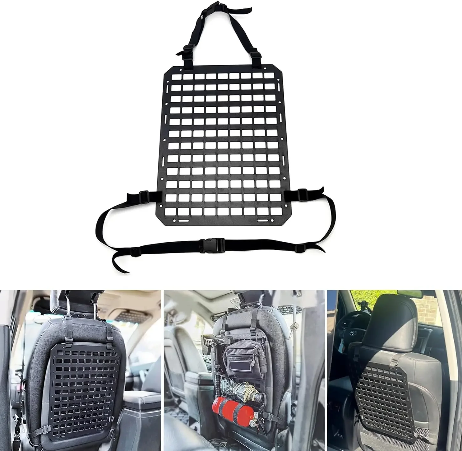 Auto Sitz Zurück Taktische Molle Panel Multifunktionale Einstellbare Sitz Mesh Lagerung Organizer Taktische Fahrzeug Lagerung Hängen Platte – Detail 2