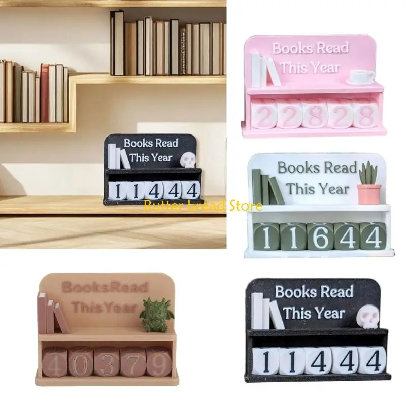 W89C Reading Progress Manual Counter Bookshelf Decoration Requiring No Battery For Sustainable Reading Habits