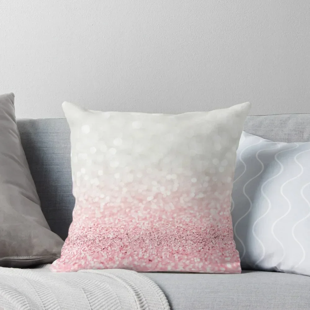 

Pink Ombre Glitter Throw Pillow pillow cover christmas Luxury Pillow Cover Covers For Sofas Luxury Sofa Cushions