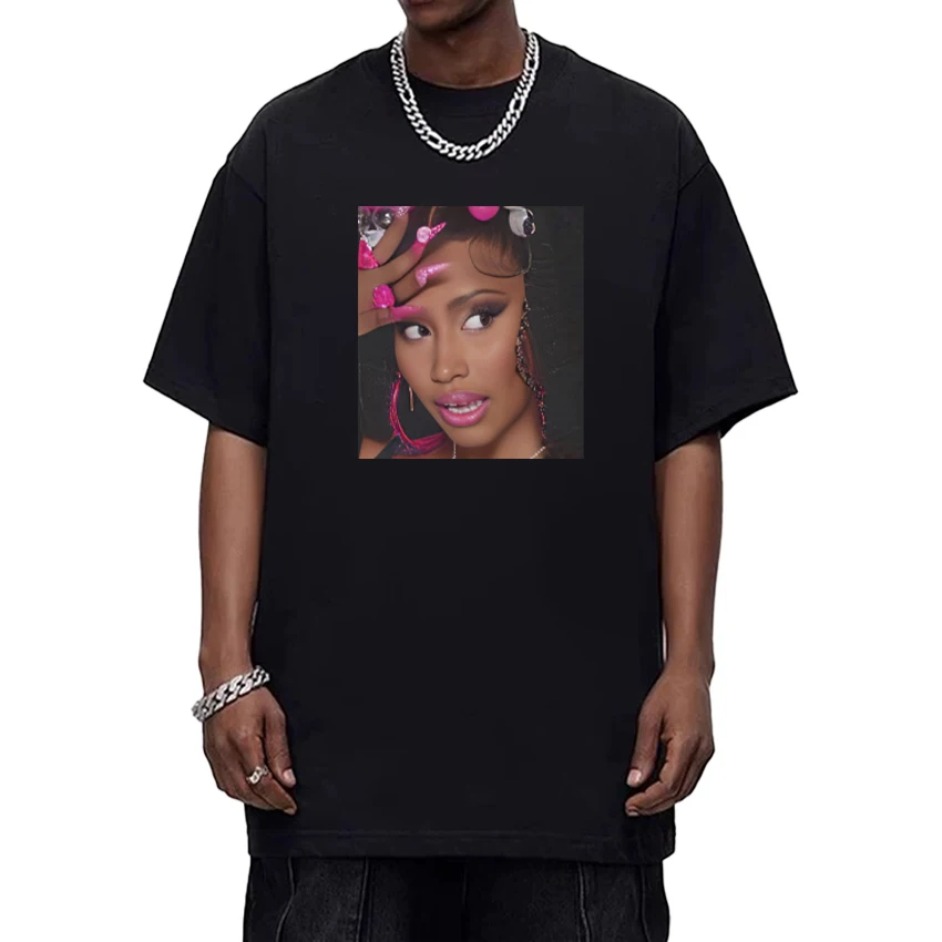 

Fashion 2025 Nicki Minaj Graphic Print Oversized t-shirt 100% Cotton Men Women Street Hip Hop short sleeve Tee shirt Unisex Tops