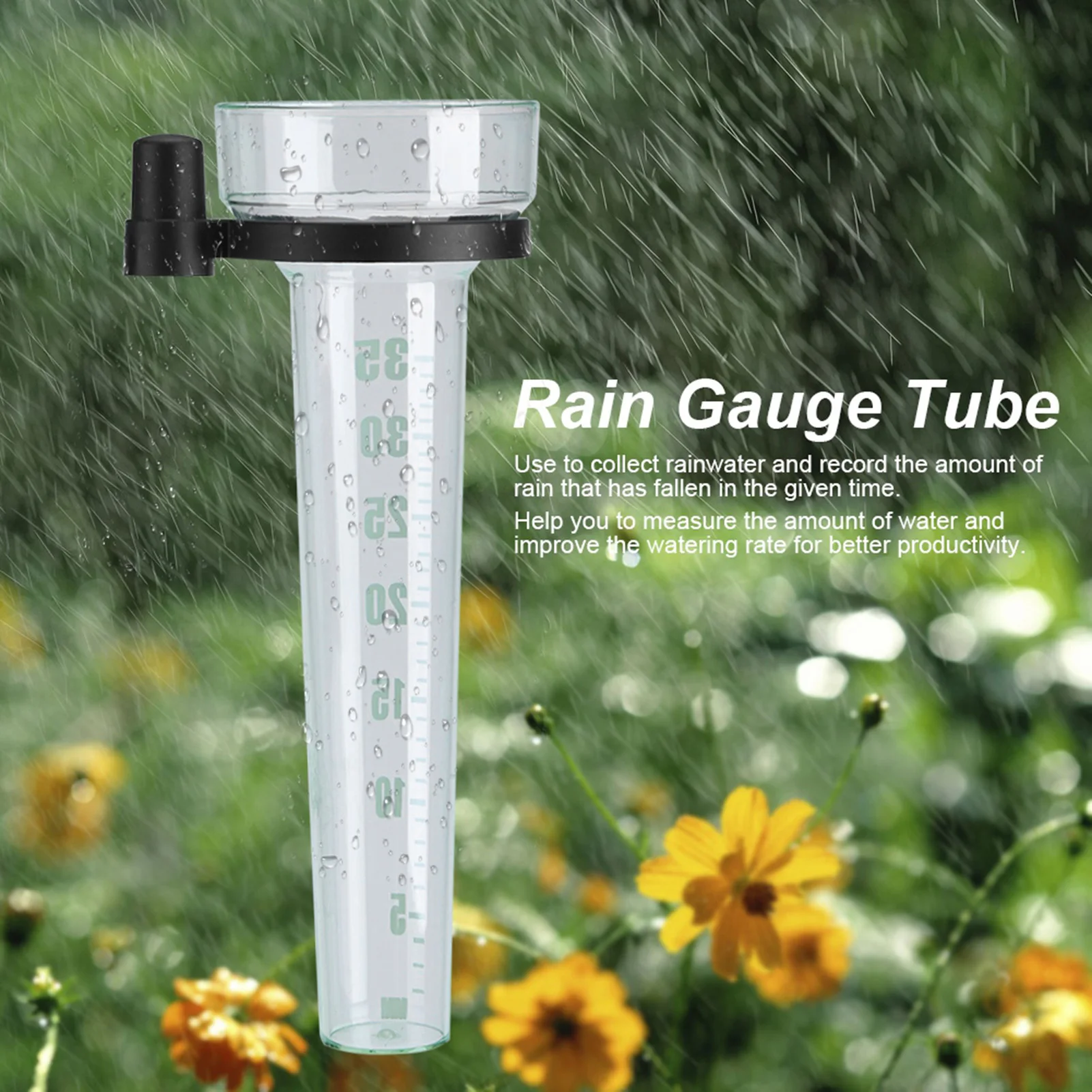 Outdoor Rain Gauge Measurement Cup 35mm Rainfall Resistant Measuring Cup for Garden Outdoor Yard Precipitation Gauge