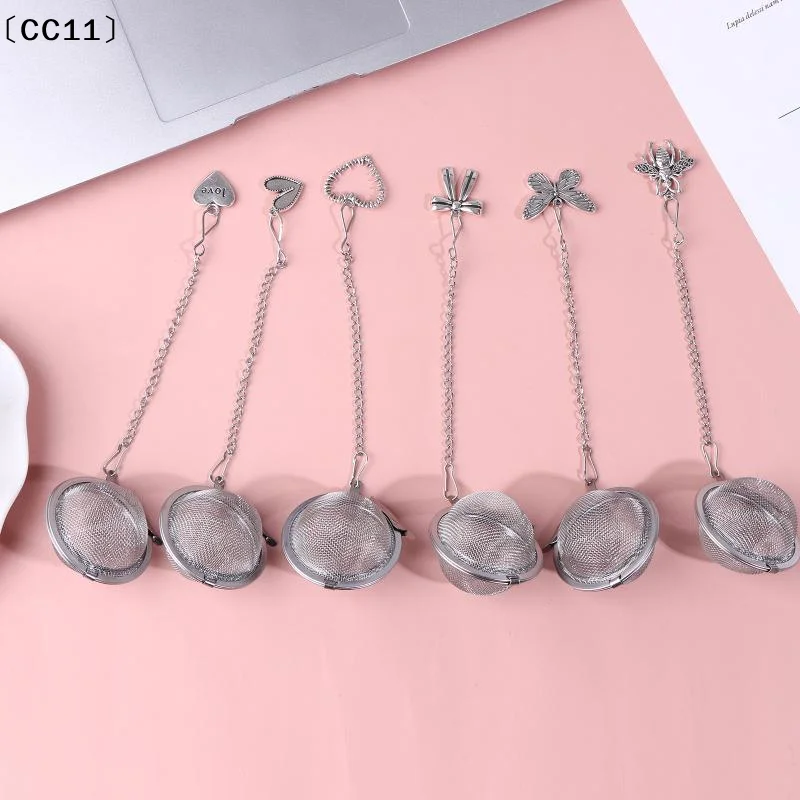 2Pcs Stainless Steel Tea Infuser Butterfly Bee Heart Plant Chain Tea Filter Mesh Ball Tea Strainer Herb Spice Diffuser〔CC11〕
