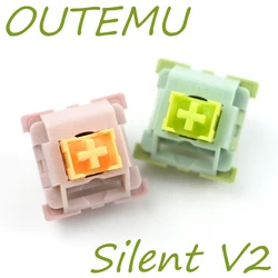 Outemu Silent Peach V2 Switches Lubed Update Silent Lemon V2 Switch Mechanical Keyboard Linear Tactile 5Pin Custom Hot-swap DIY