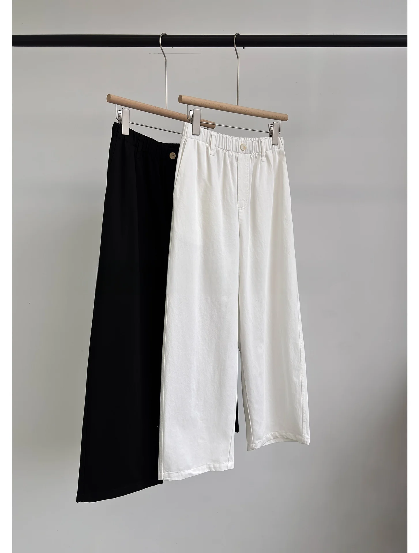 Spring and Summer All-match Lyocell Cotton Blended Casual Cropped Pants Straight Leg Wide Leg Pants