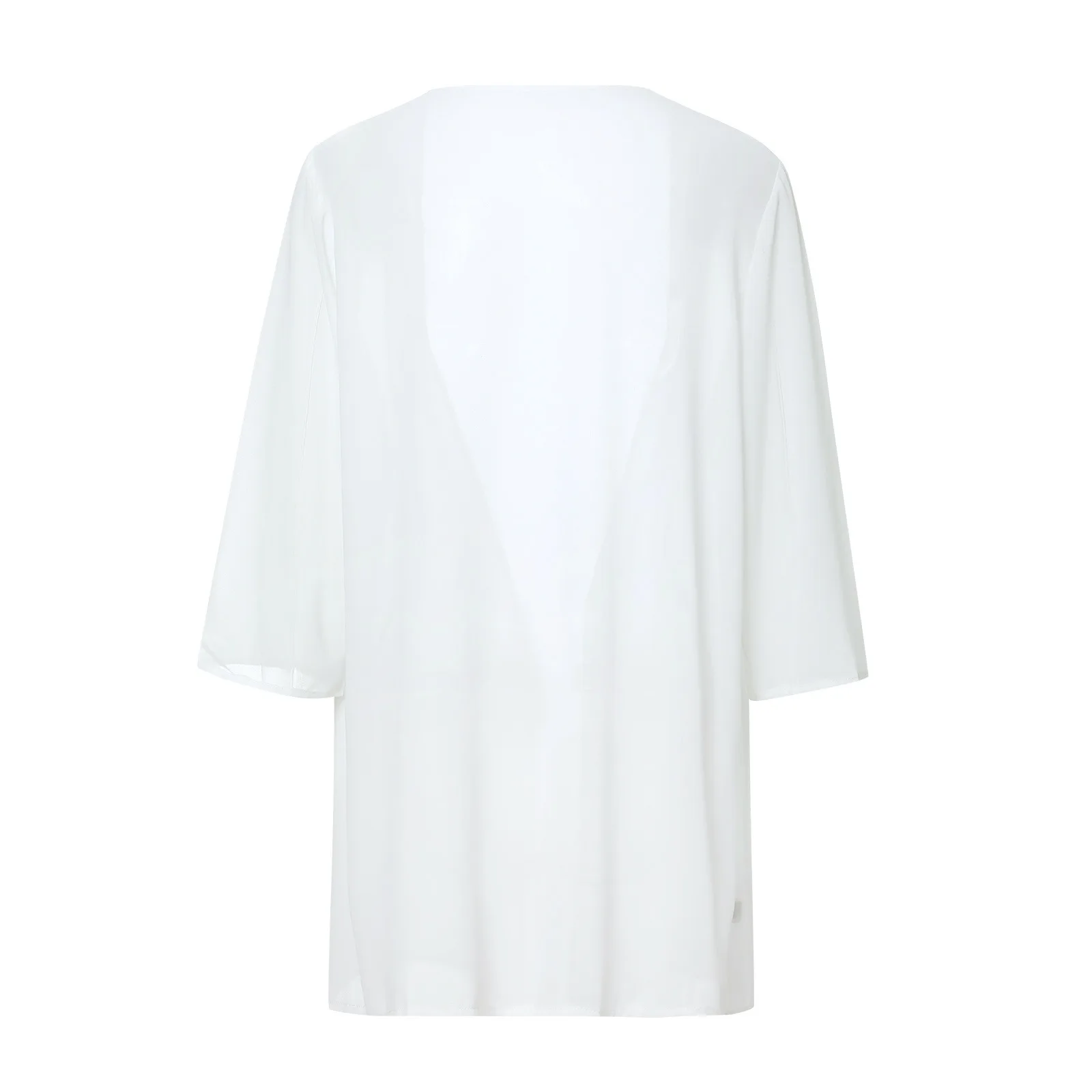 Abbigliamento estivo da donna, bikini da spiaggia, camicetta con protezione solare, cardigan in chiffon per le vacanze, tinta unita ampia