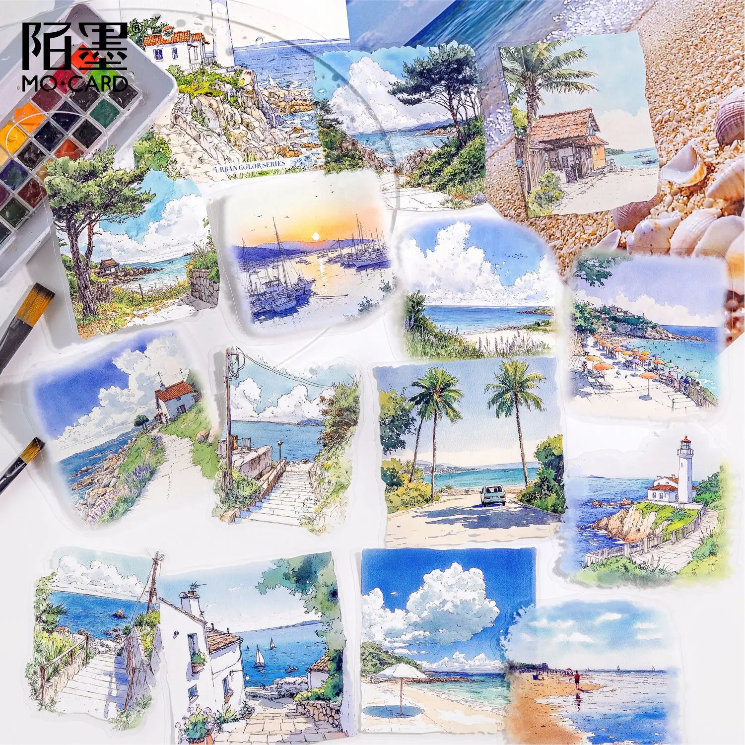 15pcs/1lot kawaii Stationery Sticker City Colors junk journal Decorative Scrapbooking DIY Craft Sticker