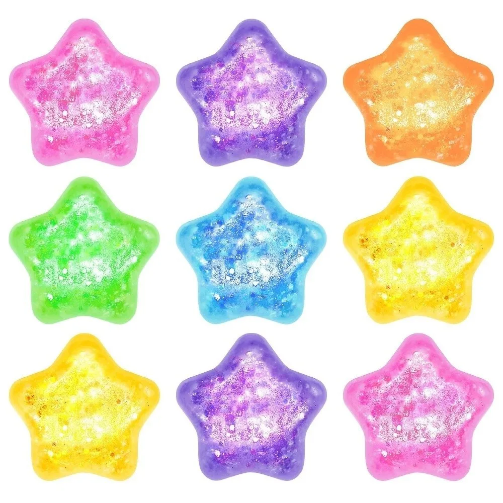 Slow Rebound Glitter Star Maltose Squeeze Toys Funny Stretch Random Color Mini Stress Ball Glitter Design Star Shape