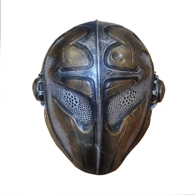 템플 기사단 마스크 할로윈 마스크 템플 기사단 코스프레 의상 마스크 공연 무대 소품 템플러 레진 마스크 실버