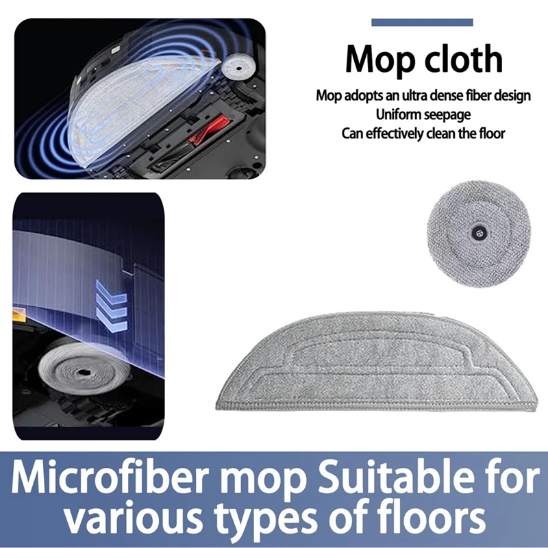 Mop Cloth Pads Replacement For Roborock Saros 10 / G30 Robot Vacuum Cleaner Reusable Washable Mopping Pad Accessories