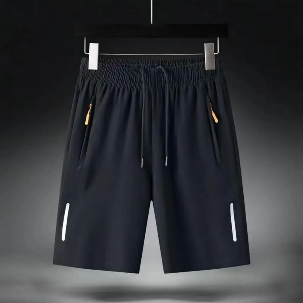 Calções casuais esportivos de cinco quartos finos respiráveis de secagem rápida de seda gelo masculino verão confortável solto ajuste leve shorts