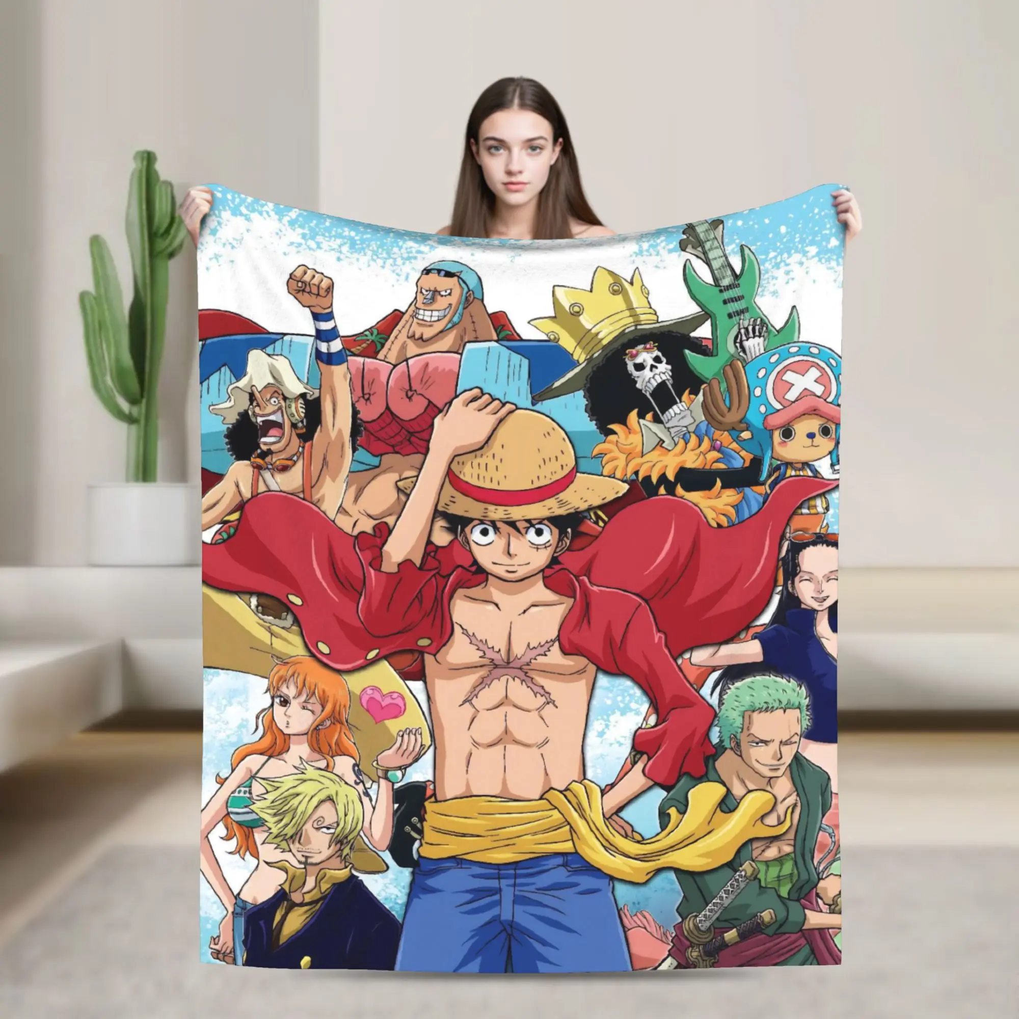 بطانية لوفي أنيمي لوفي زورو سانجي بطانية رمي دافئة مبتكرة لمفرش السرير طوال الموسم، #2