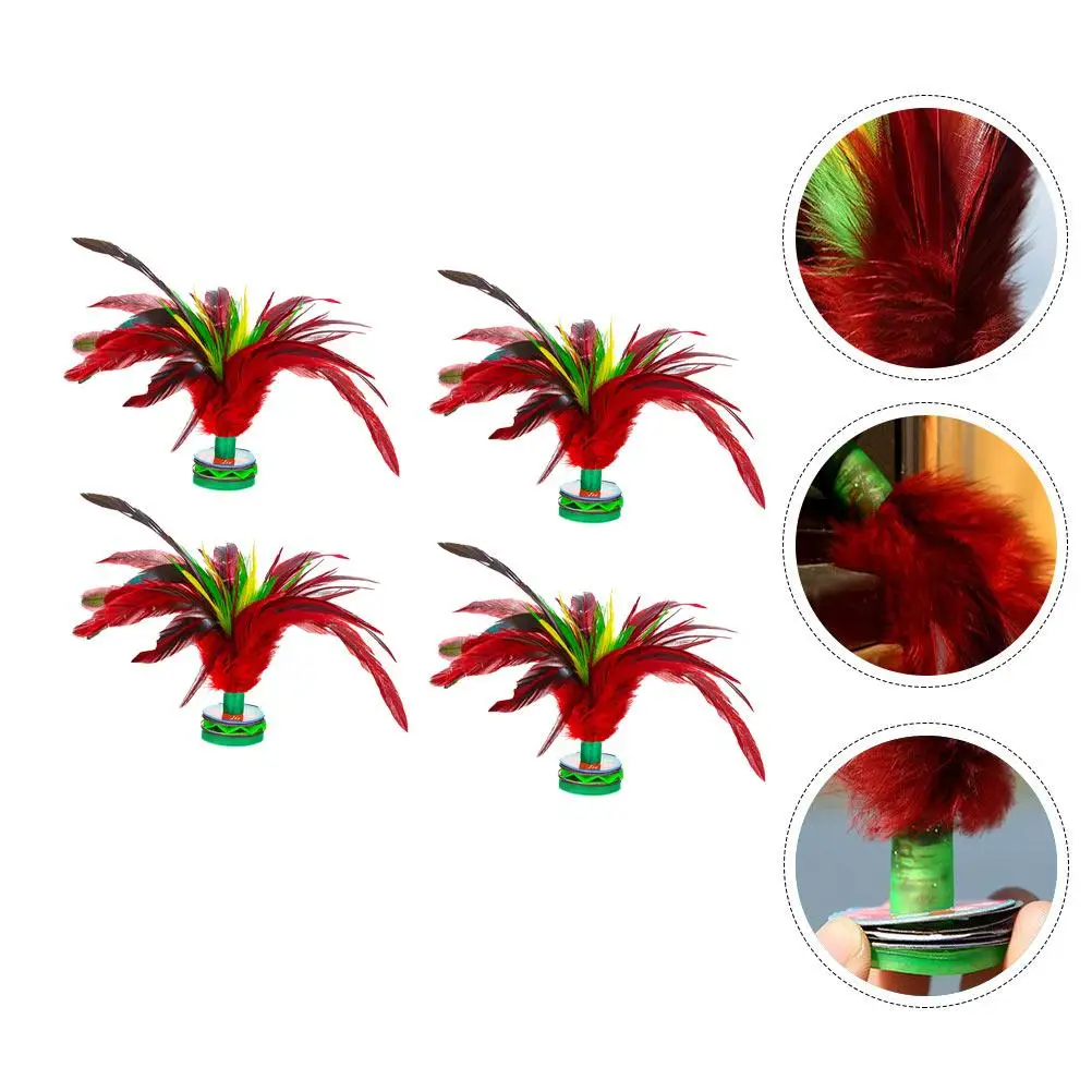 4 個キック羽根おもちゃ子供のスポーツおもちゃ羽根オンドリカウンターウェイト鉄シート