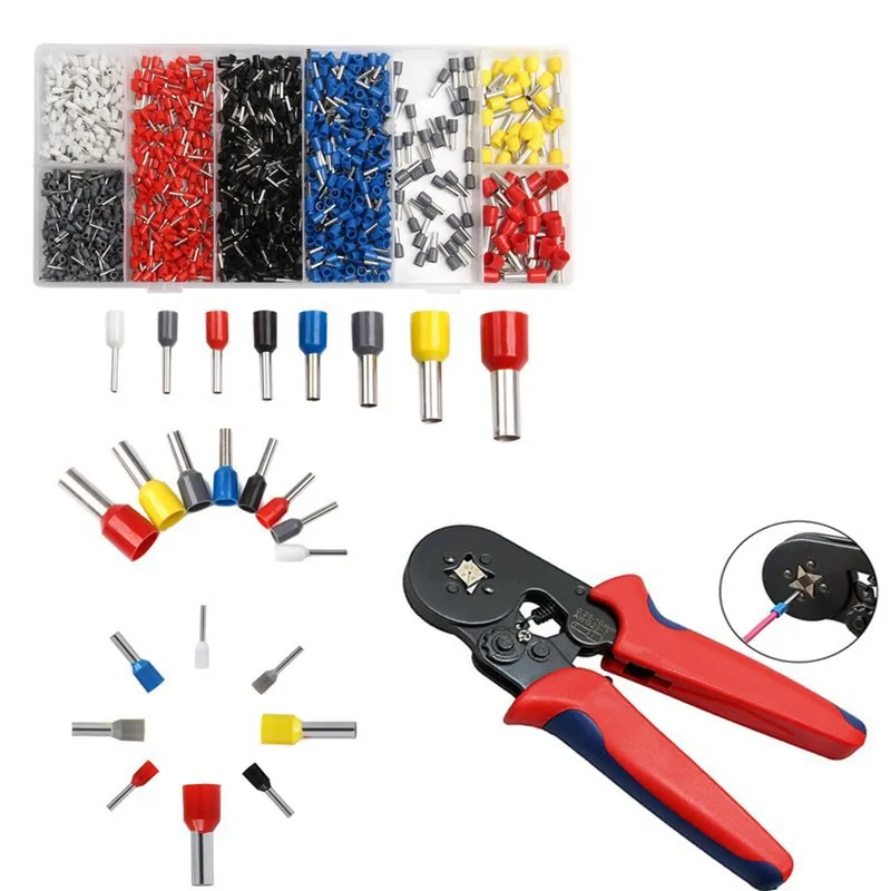 

Crimping pliers cold crimp tube type terminals manual multi-function VE1200pcs tube type cold insulation crimping pliers boxed