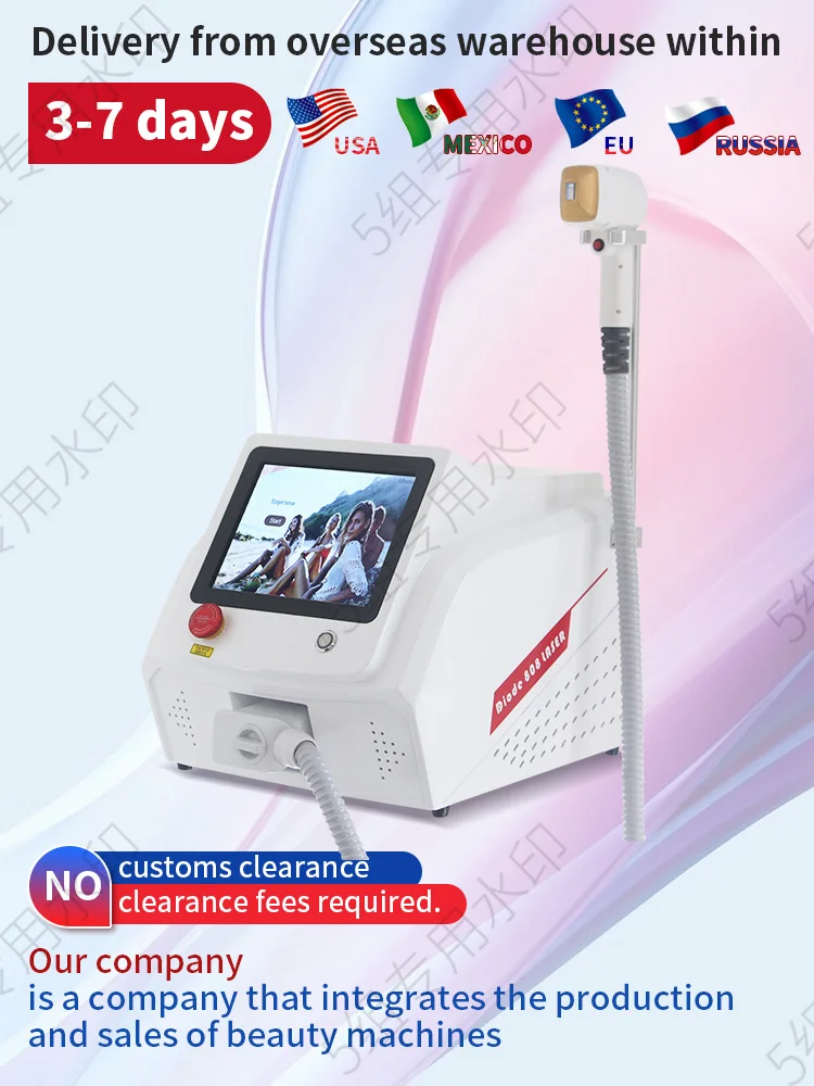 

Diode Laser Hair Removal Device Triple 3 Wavelength 3000W Power Painless Permanent 808nm 1064nm 755nm Alexandrit Free to Mexico