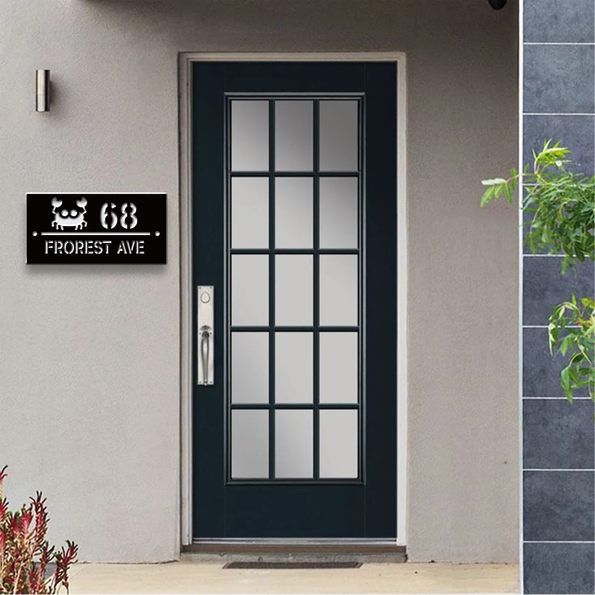 1Pc Custom Cute crab Number&Text Acrylic House Number Door Street Sign Plaque,Home Room Garden Decor,Birthday Wedding Gift