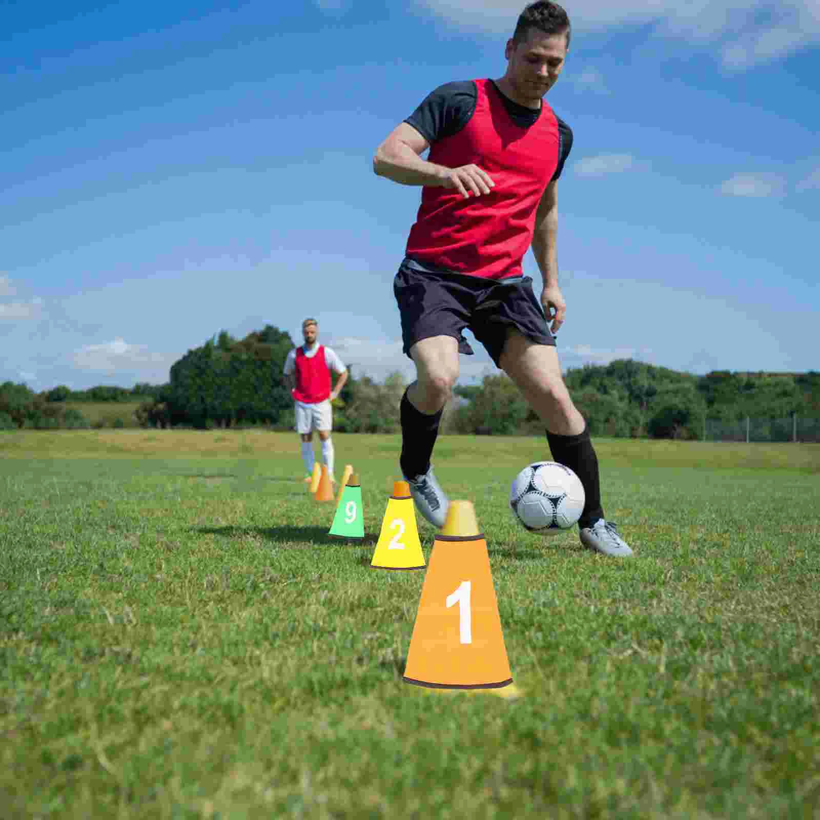 Housses de cône numérotées de football pour enfants, manches de protection, protecteurs apparents, gril en polyester, logo E27, 10 pièces