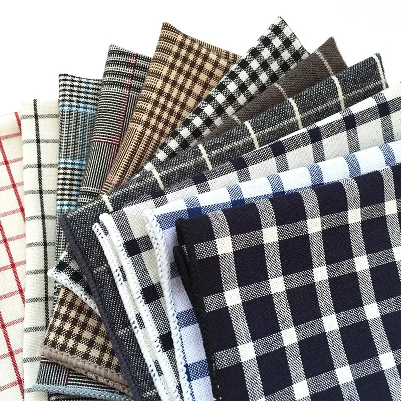 Hoge Kwaliteit Mode Plaid Hankerchief Katoen Mannen Pochet Pak Banket Pocket Handdoek Slanke Kleding Accessoires