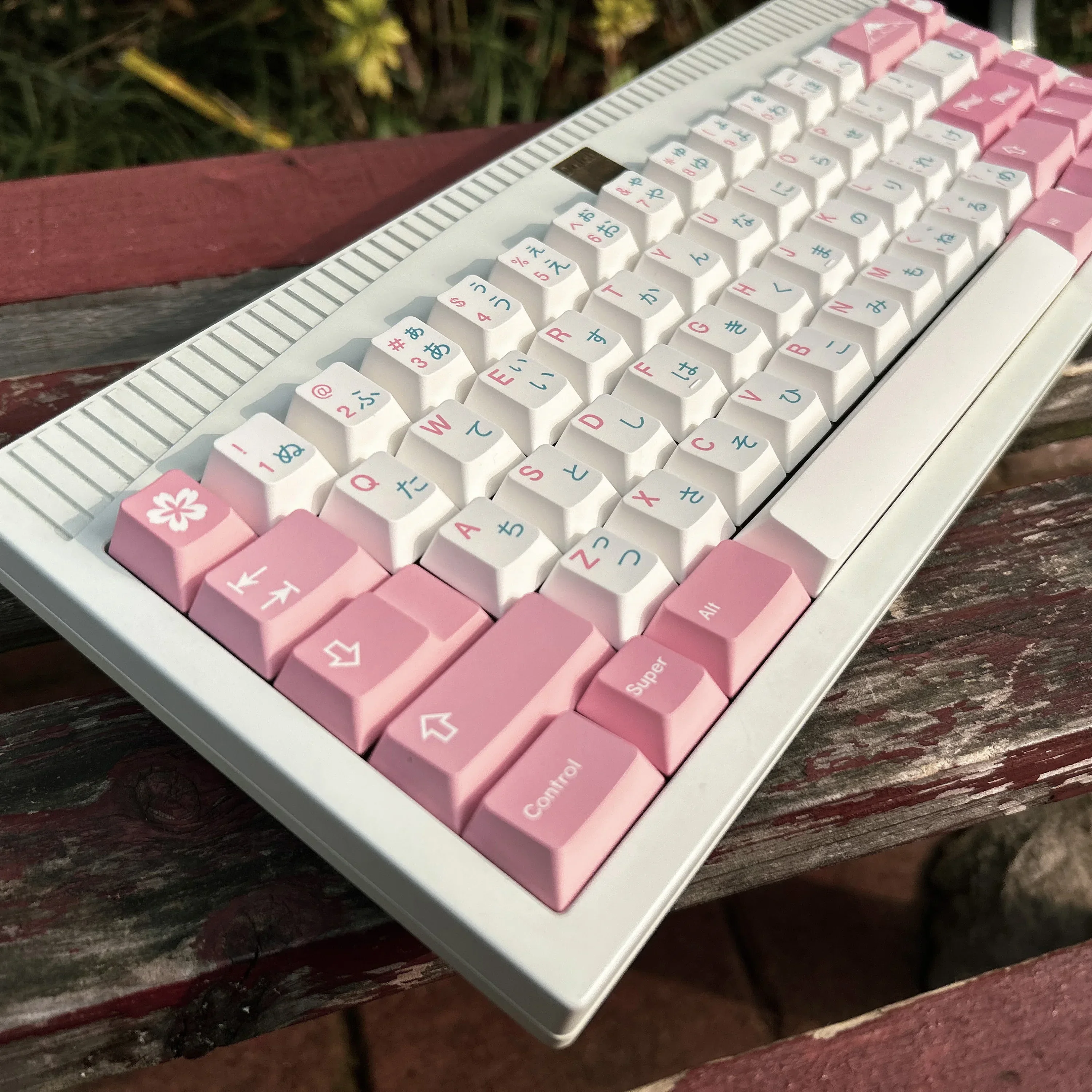 Sakura-Customized Original Height Keycap Mechanical Keyboard PBT Sublimation Split Space