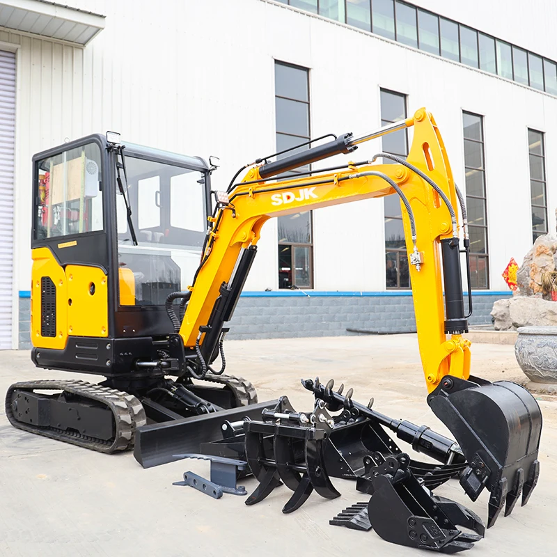 Factory Price 2.5 Ton Farm Excavators Mini Digger Customize Multifunctional Mini Escavatore With Attachment Customizable