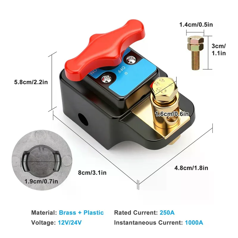 12-24V Car Disconnect Switch Agricultural Vehicle High Power Cut-Off Switch Quick Cut-Off Switch Protector Kill Switches