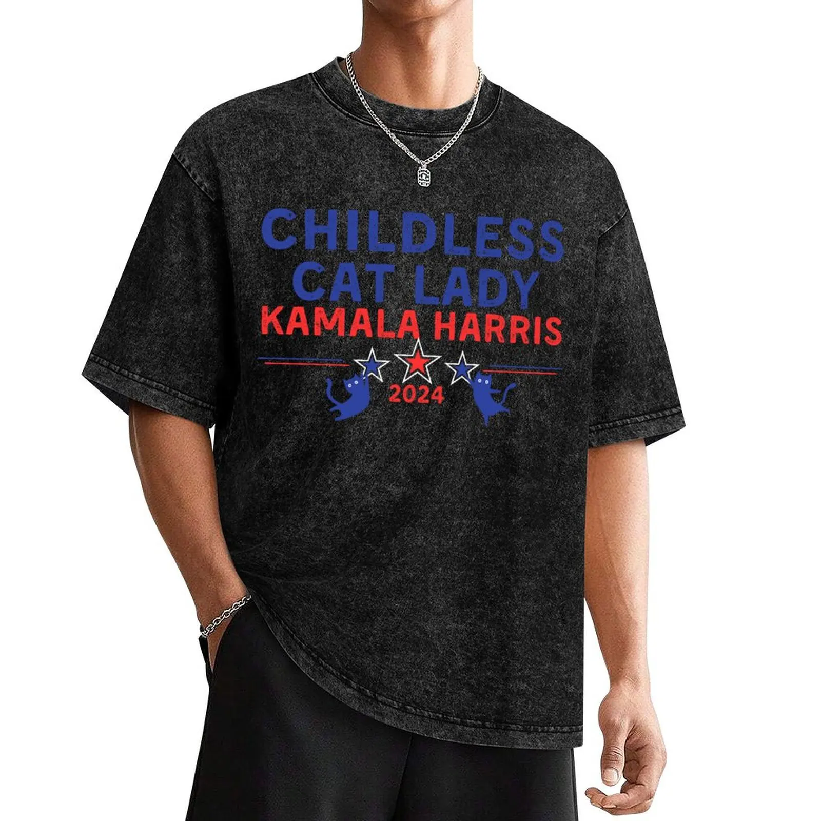 

This childless cat lady is voting kamala T-Shirt boys whites man clothes luxury clothes men