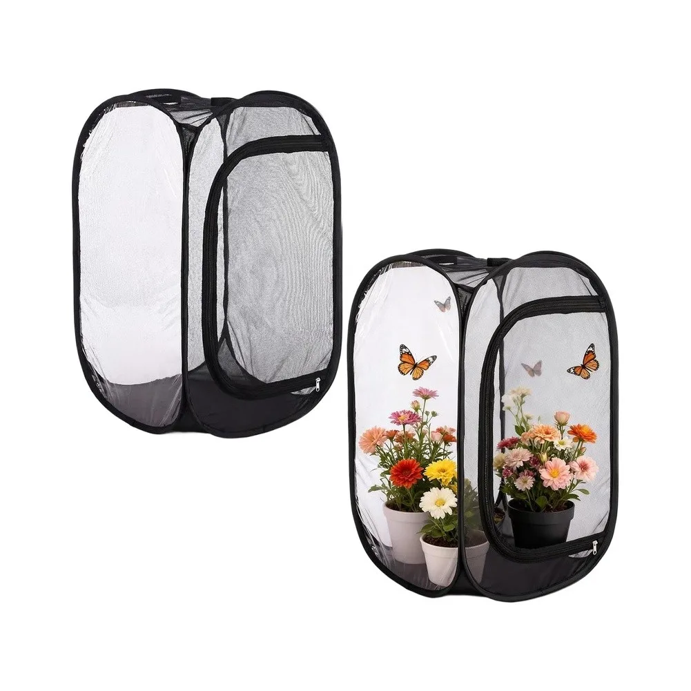 Plant Mesh Cover Up Shade Tent Portable Crop Cage With Zipper For Vegetable Fruit Flower Protection Outdoor Garden Netting