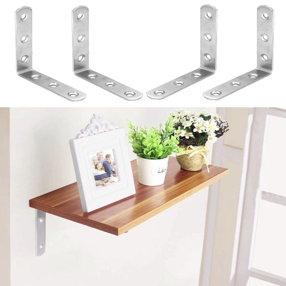 Right Angle bracket, heavy duty adjustable Angle code shelf, stainless steel L-angle joint, hardware accessories 4 sets
