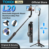 TOKQI L20 Magnetic Selfie Stick Tripod Stand for Cellphone for Phone Shooting with Wireless Remote Control, Optional Fill Light
