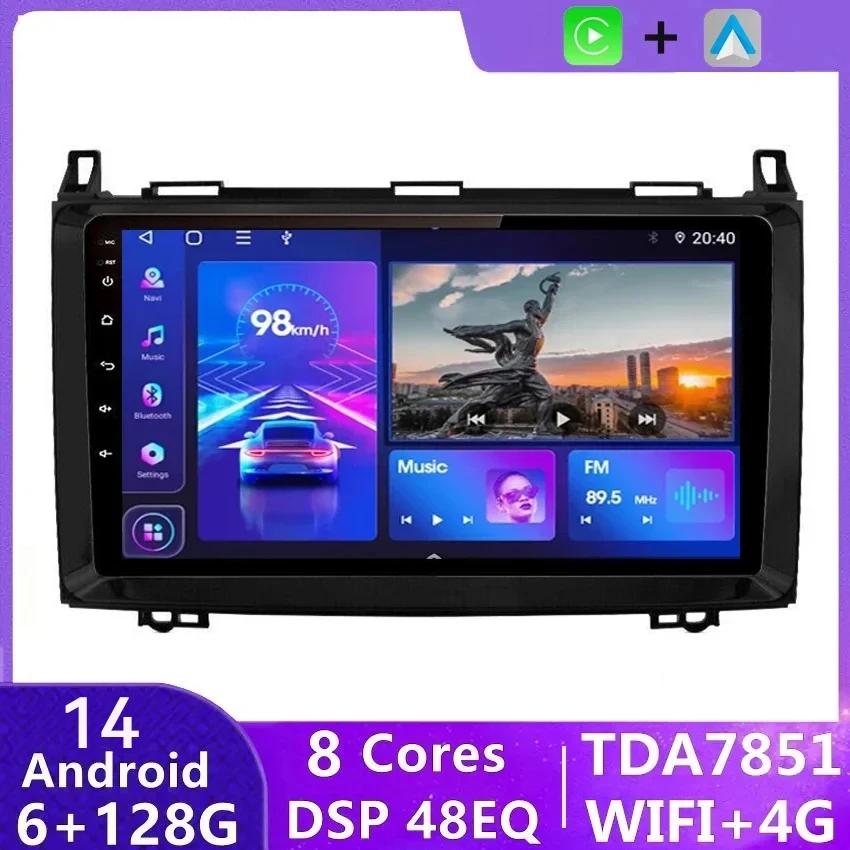 

Android 14.0 Car Radio For Mercedes Benz B-Class B Class Viano 2 Vito 2 Vito 3 Sprinetr Multimedia Video Player Carplay Screen