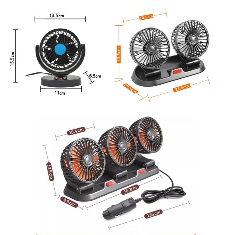 dobbelt hoved bilventilator forfra