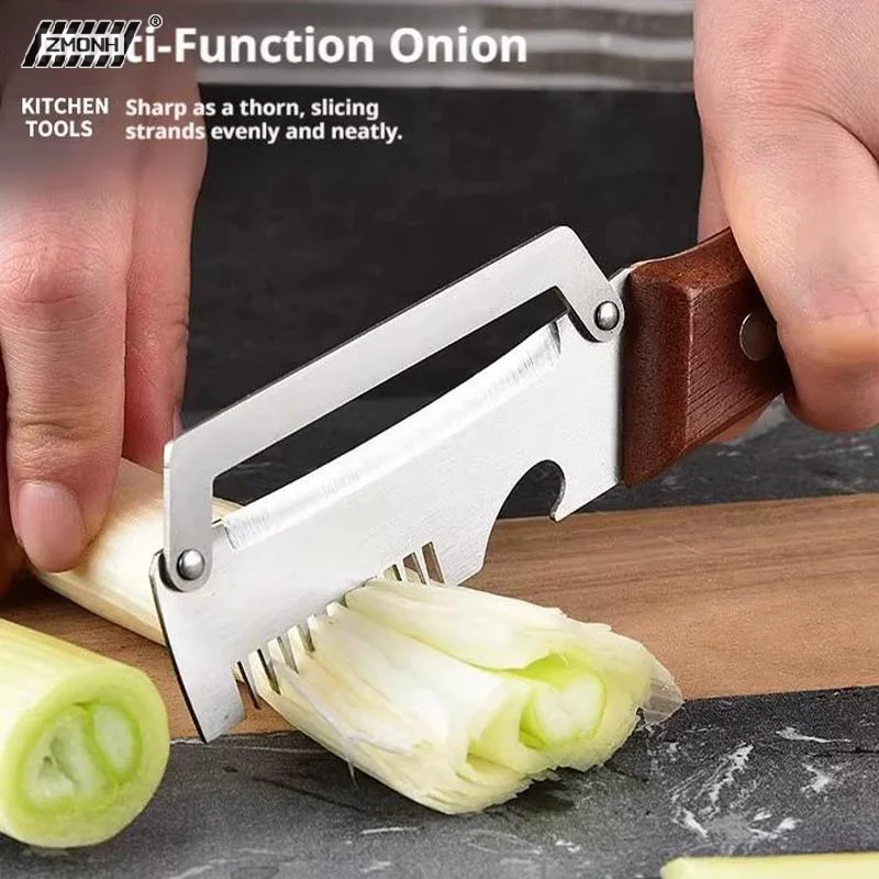 

[H]Multi-Functional Vegetable Peeler Kitchen 2 In 1 Stainless Steel Peeler With Wooden Handle And Bottle Opener
