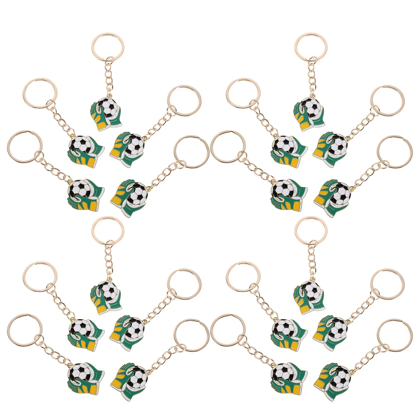 20Pcs Soccer Ball Keychains Football Keyring Sports Bag Backpack Pendant Party Favors Soccer Fan Gift Team Giveaway Souvenir