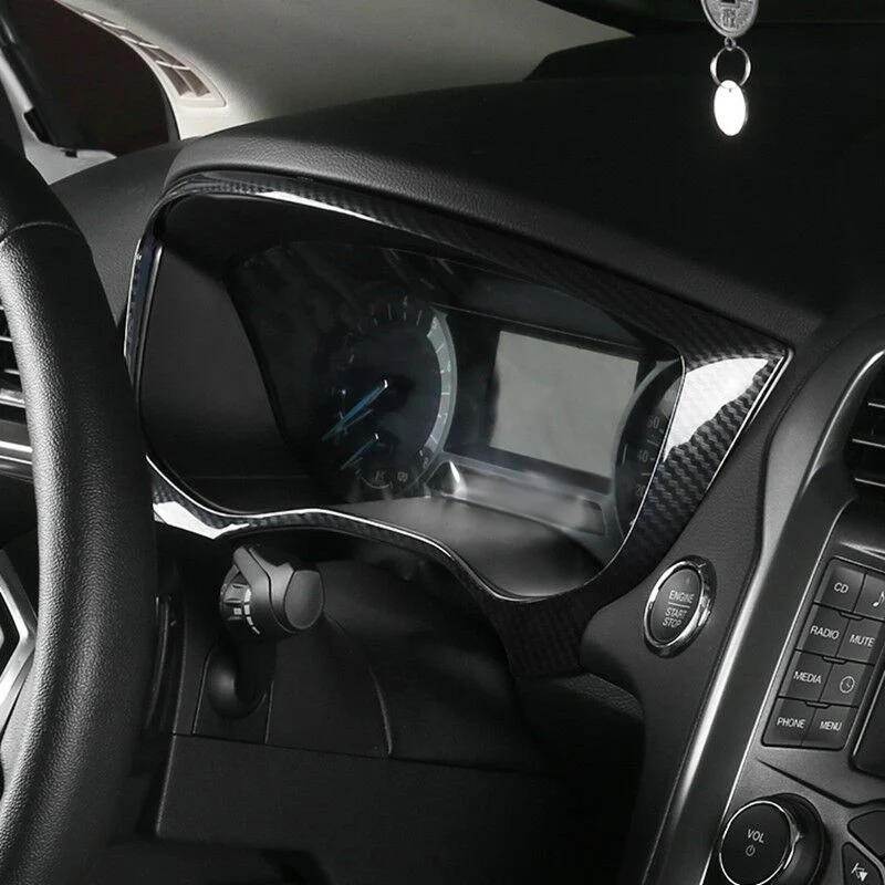 ألياف الكربون لوحة القيادة الإطار الكسوة داش غطاء لوحة الكسوة لفورد فيوجن مونديو 2013-2018 (محرك اليد اليسرى) JAS