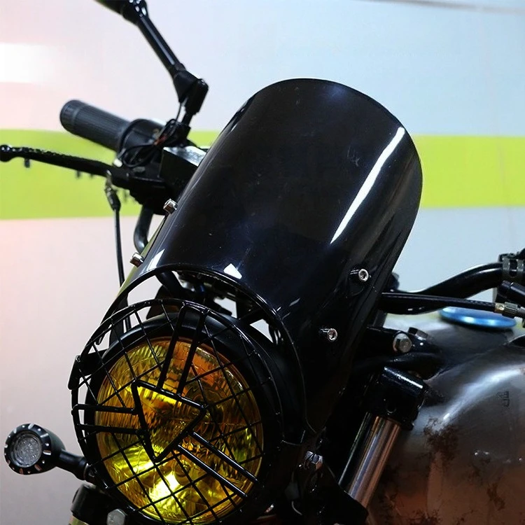 

motorcycle accessories 5-7 Inch Headlight, Retro Windshield & Wind Protection Cover for CG125/GN125 Motorcycles