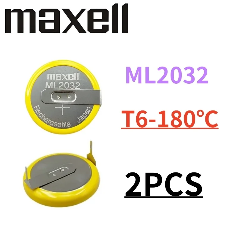 2 قطعة بطارية ML2032 2032 الأصلية مع علامات تبويب لحام الأسلاك تفكيك مللي 2032 سلك البطارية اللوحة الأم BIOS CMOS البطارية