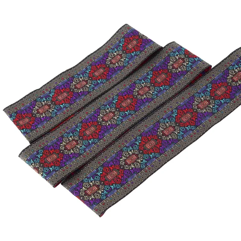 شريط عتيق مطرز بالزهور شريط قماش منسوج للزينة حرفية إكسسوارات الملابس ذاتية الصنع