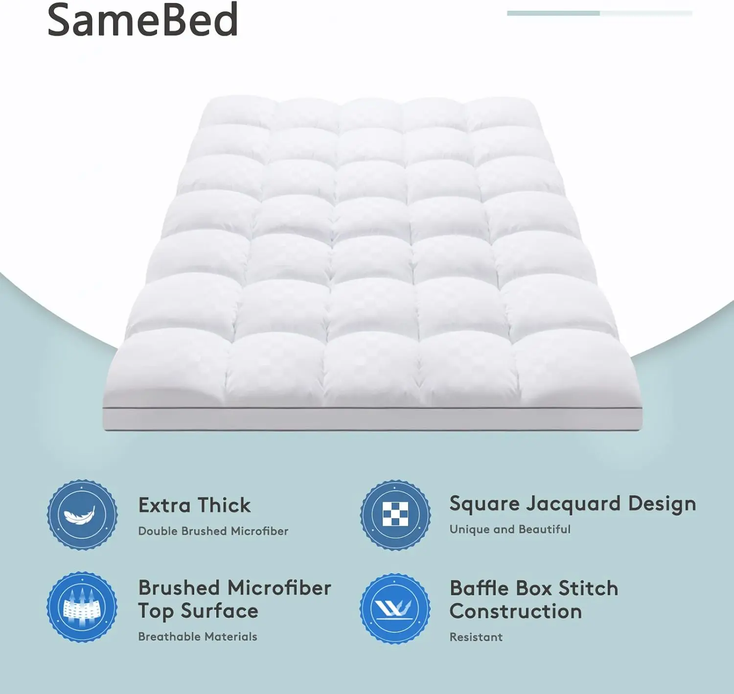 Mattress Topper Queen,Extra Thick Mattress Pad Cover for Back Pain,Cooling Mattress Protector with 8-21 Inch Deep Pocke