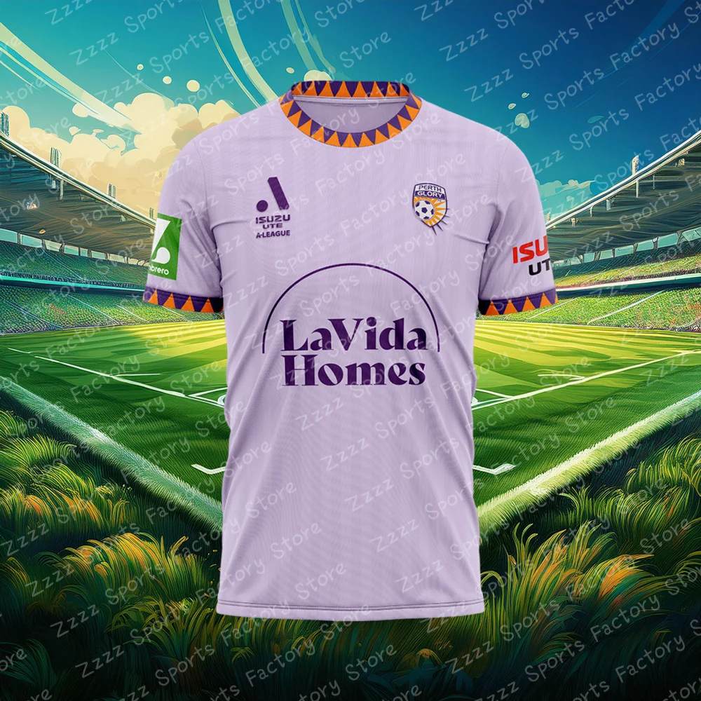 24/25 Australia Perth Glory Home/Away Football Jersey Adult Kids Soccer Training Summer Clothing Short Sleeve Tops Men's T Shirt