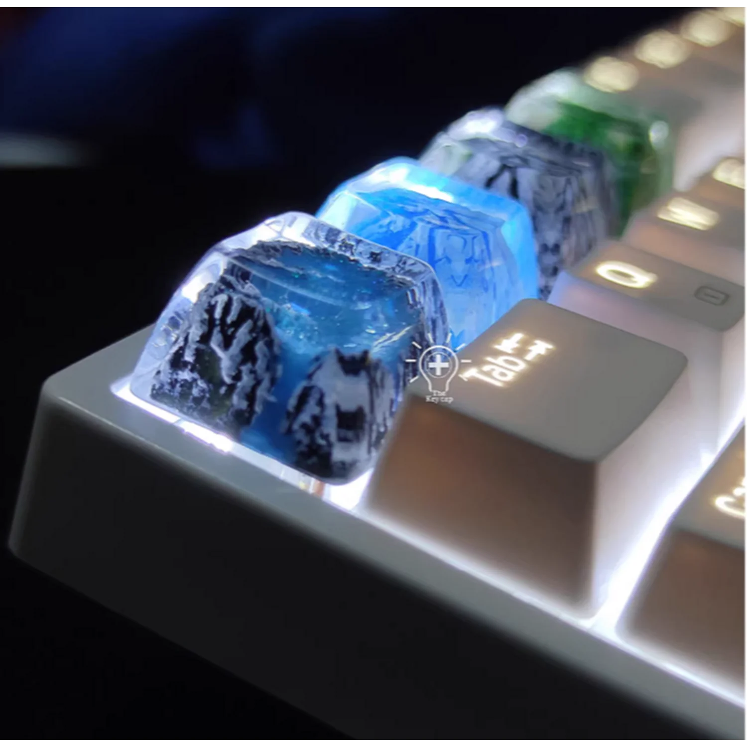 Doorschijnende Hars Keycaps Voor Mechanisch Toetsenbord, Diy Keycaps, Glow In The Dark,Cross-Axis, Hoge Kwaliteit, Universele Accessoires